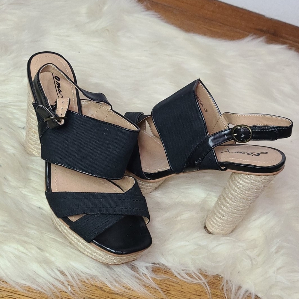 GoMax film festival platform heels black size 9